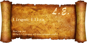 Linges Eliza névjegykártya